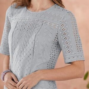 Sundance Gray Eyelet Mini Dress